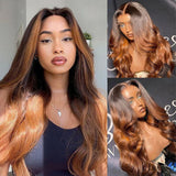 Ombre Lace Front Wig Human Hair 4x4 13x4 Body Wave Colored Wigs