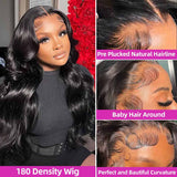 Body Wave Lace Front Human Hair Wigs 13x4 Transparent Lace Frontal Wig For Women Brazilian Remy Closure Wig With Baby Hair