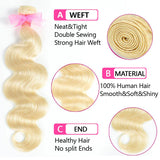 Virgin Hair Blonde Brazilian Hair 3 Bundles Body Virgin Brazilian Hair
