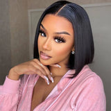 Human Hair Short Bob Wigs Brazilian Virgin 13x4 Straight Hair 4x4 Lace Front Wigs