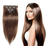 Straight Remy Hair Clip In Hair Extension #2 #613