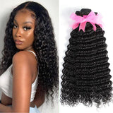 3 Bundles Deep Wave Hair Weaves Weft Brazilian Hair Bundles