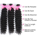 3 Bundles Deep Wave Hair Weaves Weft Brazilian Hair Bundles