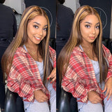 Straight P4-27 Highlight Wigs Lace Frontal Wig Ombre Wigs Colored Human Hair 12-30 InchesTransparent Lace Closure Wigs