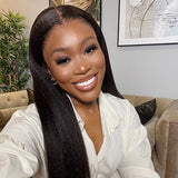 Kinky Straight Brazilian Lace Front Wigs With Baby Hair 13x4 4x4  Human Hair Wigs Yaki Wigs