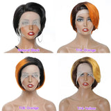 Pixie Ombre Wigs Human Hair Pixie Cut Wigs 6Inch