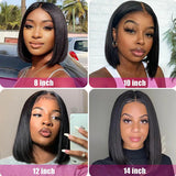 Human Hair Short Bob Wigs Brazilian Virgin 13x4 Straight Hair 4x4 Lace Front Wigs
