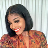 Straight Short Bob Wigs Natural Black Brazilian 13x6 5x5 Human Hair Lace Frontal Wig For Women