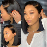 Straight Short Bob Wigs Natural Black Brazilian 13x6 5x5 Human Hair Lace Frontal Wig For Women