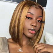 Highlight Short Bob Lace Frontal Wig 13x4 4x4 Straight Lace Closure Colored Brazilian Human Hair