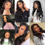 Brazilian Virgin Hair Double Drawn Bundles Body Wave Weaves 3 Bundles With 13X4 Frontal