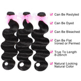 Peruvian Virgin Hair Bundles Body Wave Weaves 3 Bundles/Packet