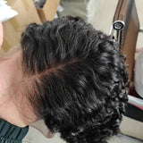 Natural Black Water Wave Short Bob Lace Frontal Wigs For Women Wet And Wavy Human Hair Lace Closure Brazilian Remy Hair