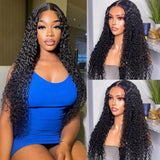 Water Wave Lace Frontal Wigs Curly Human Hair Wet And Wavy Closure