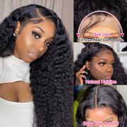 Deep Wave Curly Hair HD 13x4 Lace frontal Wigs Deep Wave 4x4 Lace Front Wigs