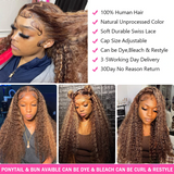 Highlight Wig Human Hair Deep Wave Transparent Lace Frontal Wigs Remy Brazilian Curly Lace Front Human Hair Wigs Honey Blonde