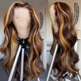 Highlight Wigs Body Wave Hair Ombre Wigs Human Hair Lace Front Wigs