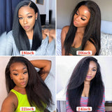 Kinky Straight Lace Front Wigs 13x4 4x4 Human Hair Wigs Brazilian Yaki Straight Lace Closure Wig For Women