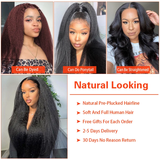 Kinky Straight Lace Front Wigs 13x4 4x4 Human Hair Wigs Brazilian Yaki Straight Lace Closure Wig For Women