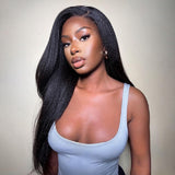 Kinky Straight Lace Front Wigs 13x4 4x4 Human Hair Wigs Brazilian Yaki Straight Lace Closure Wig For Women