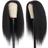 Kinky Straight 13x6 5x5 Lace Front Wig Lace Part Yaki Full Human Hair Wig