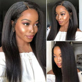 Kinky Straight Brazilian Lace Front Wigs With Baby Hair 13x4 4x4  Human Hair Wigs Yaki Wigs