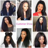 Kinky Straight 13x6 5x5 Lace Front Wig Lace Part Yaki Full Human Hair Wig