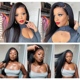 Kinky Straight Brazilian Lace Front Wigs With Baby Hair 13x4 4x4  Human Hair Wigs Yaki Wigs