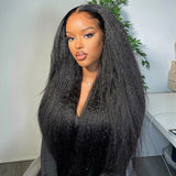 Kinky Straight 13x6 5x5 Lace Front Wig Lace Part Yaki Full Human Hair Wig