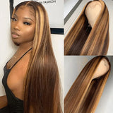 Straight Highlight Wigs Lace Front Wig Ombre Wigs Colored Lace Human Hair Wigs