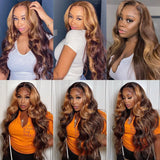 P4/27 Highlight Lace Frontal Wigs Body Wave 13x4 4x4 Lace Front Wig Colored Human Hair Lace Closure Brazilian Remy Hair