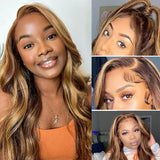 P4/27 Highlight Lace Frontal Wigs Body Wave 13x4 4x4 Lace Front Wig Colored Human Hair Lace Closure Brazilian Remy Hair