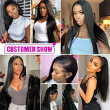 Straight 13x4 Lace Front Wig 4x4 closure wig Natural Black Human Hair Wigs